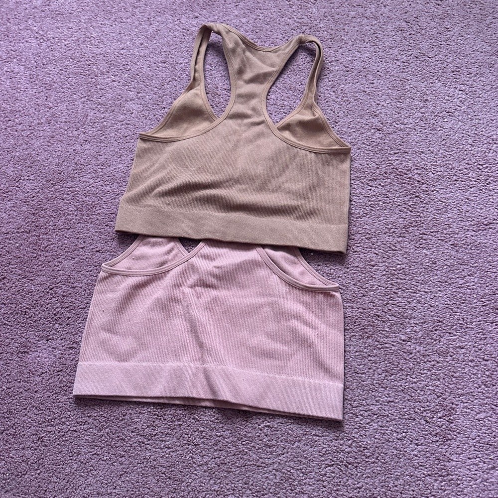 2 pack cropped workout tank tops